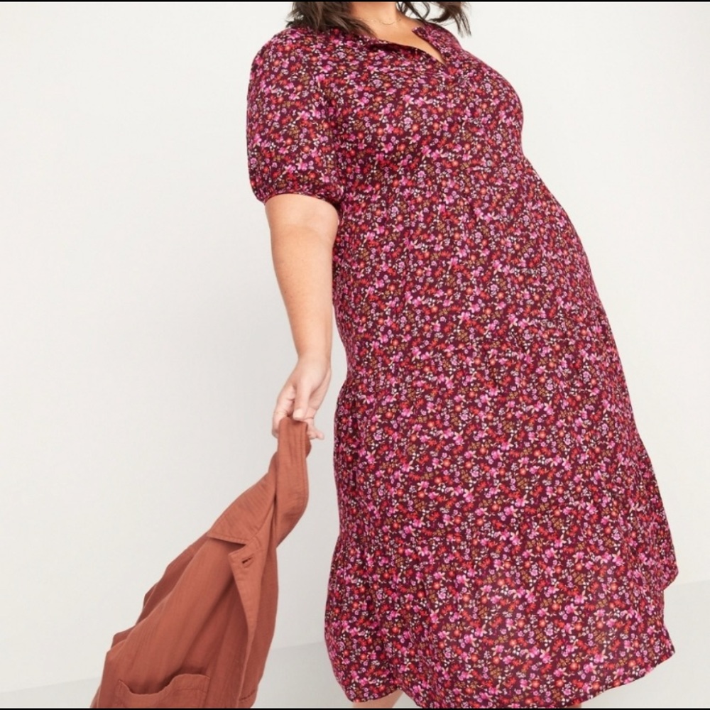Old Navy Floral Swing Midi Dress